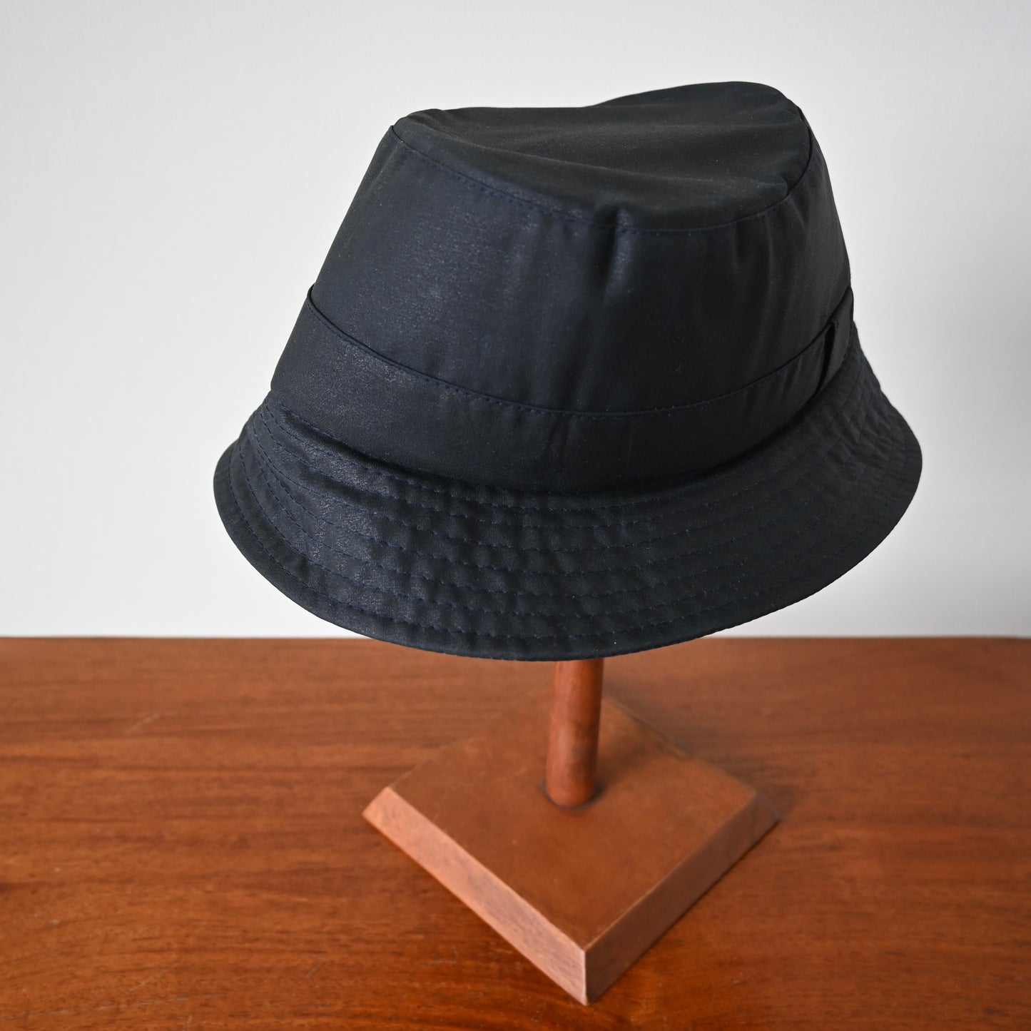 未使用 1990s Barbour ワックスドコットン クラッシャブルハット ネイビー