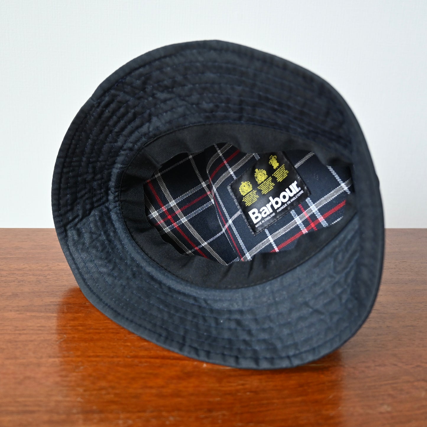 未使用 1990s Barbour ワックスドコットン クラッシャブルハット ネイビー