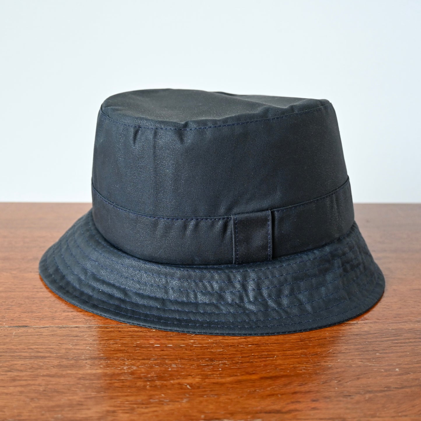 未使用 1990s Barbour ワックスドコットン クラッシャブルハット ネイビー