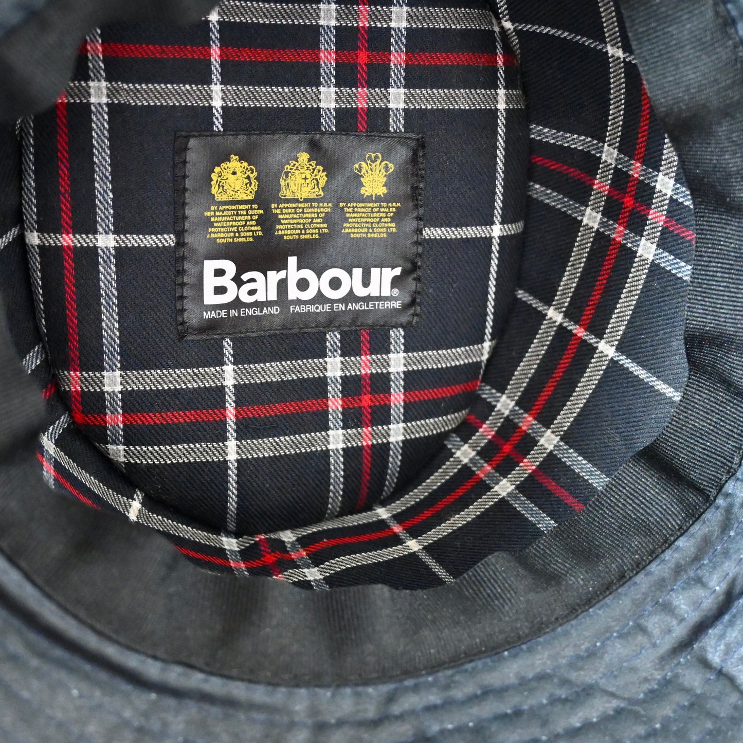 未使用 1990s Barbour ワックスドコットン クラッシャブルハット ネイビー
