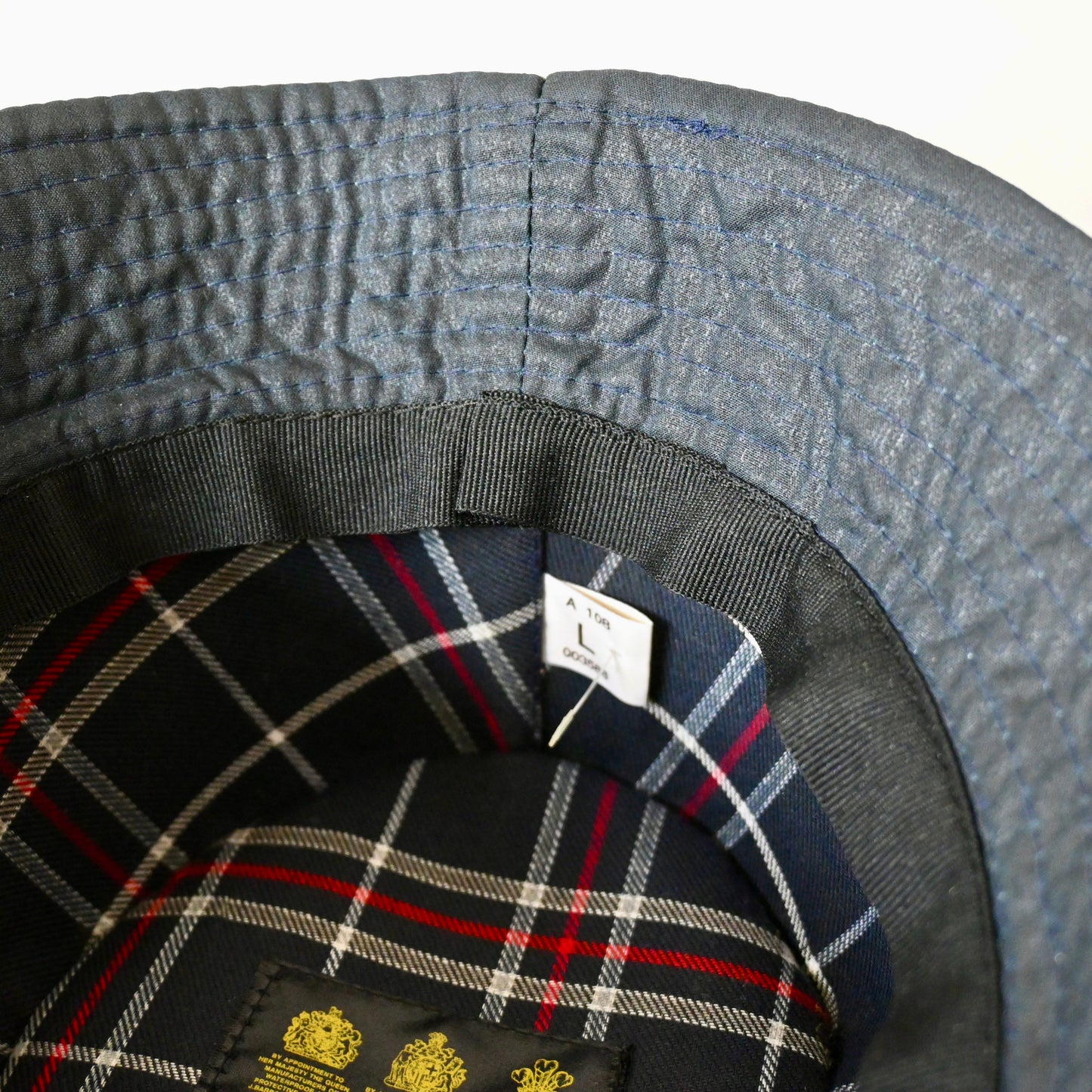 未使用 1990s Barbour ワックスドコットン クラッシャブルハット ネイビー